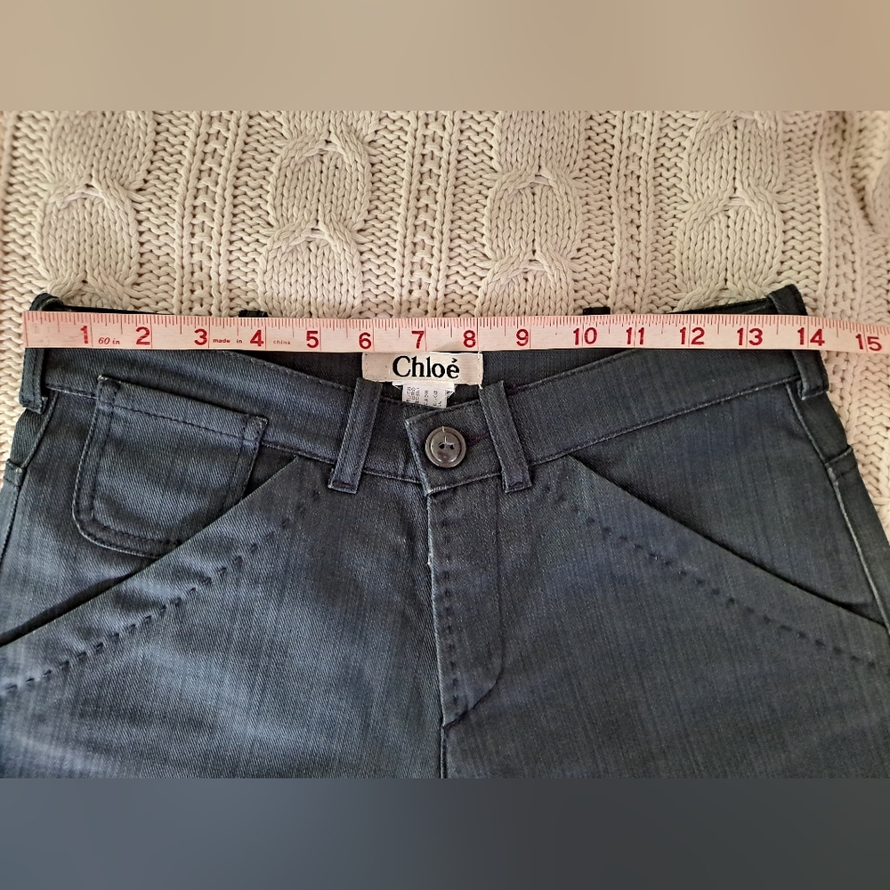 Chloe Waxed Jean. Straight Leg, Low Rise. Check Measurements For Size. - Picture 3 of 13